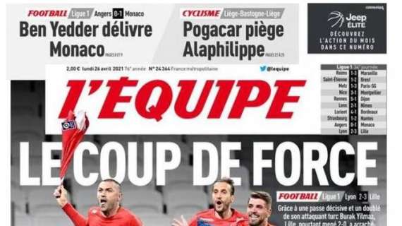 L'apertura de L'Equipe dopo la vittoria del Lille sul Lione: "Prova di forza"