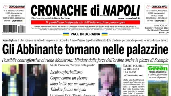 Cronache di Napoli: "La rincorsa Champions degli azzurri passa per il Maradona"