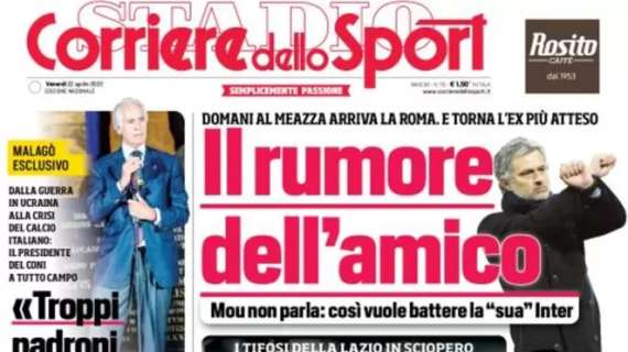 Mourinho torna a San Siro, l'apertura del CorSport: "Il rumore dell'amico"