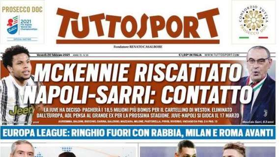 La doppia apertura di Tuttosport: "Inter, ore sul filo. Toro, ore da incubo"