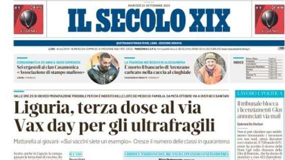 Il Secolo XIX: "Bologna è ancora un bivio, il Grifo sogna il terzo colpo"