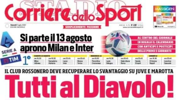 L'apertura del Corriere dello Sport: "Tutti al Diavolo"