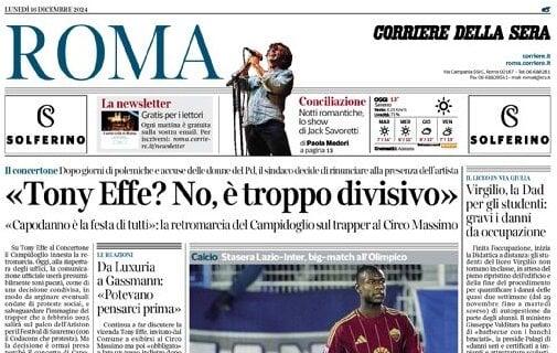 Corriere di Roma: "Giallorossi ko a Roma, Friedkin furiosi. Ranieri: 'Ci servirà da lezione'"