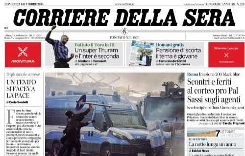 Il Corriere della Sera dopo il sabato di Serie A: "Un super Thuram e l'Inter è seconda"