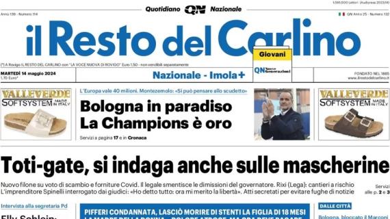 Bologna in paradiso. Il Resto del Carlino: "La Champions League è oro"