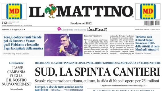 Il Mattino in prima pagina: "La Spagna domina un'Italia impaurita"