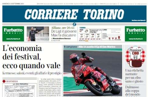 Juventus, Corriere di Torino in taglio alto: "De Ligt è giovane, Max fa discutere"