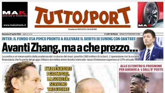 L'apertura di Tuttosport sul campionato della Juventus: "Anno sottozero"