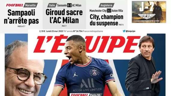 Festa scudetto rossonera dopo 11 anni, L’Equipe titola: “Giroud incorona il Milan”