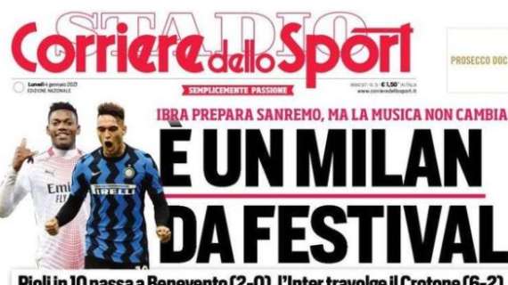 L'apertura del Corriere dello Sport: "E' un Milan da festival"