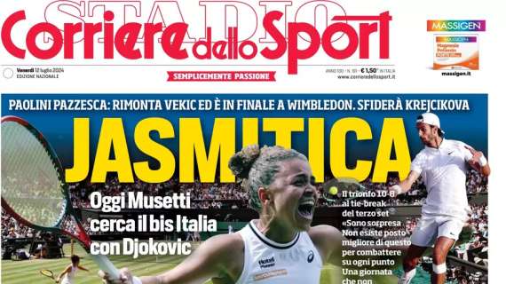 La prima pagina del Corriere dello Sport titola sullo scudetto: "La bene armata"