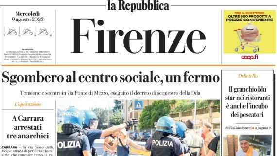 Repubblica di Firenze in prima pagina: "Nico Gonzalez, il Brentford offre 30 milioni"