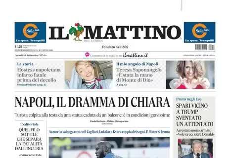 Il Mattino in prima pagina celebra la terza vittoria del Napoli: "Riecco la vetta"