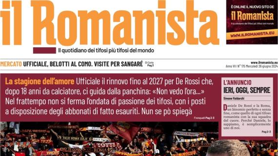 La prima pagina de Il Romanista titola stamattina su DDR: "Ci metto la firma"