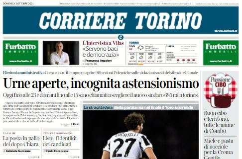 L'apertura del Corriere di Torino: "Gemma di Locatelli, derby alla Juventus"