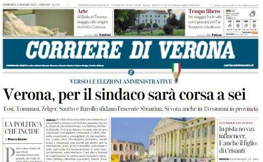 Corriere di Verona in taglio basso: "Hellas messo ko dal Toro di mister Juric"