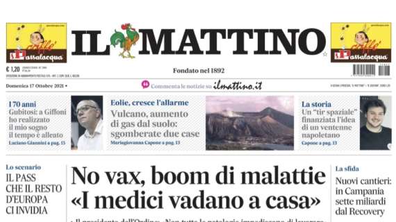 Napoli, Il Mattino: "Spalletti avverte il Torino: 'Vincere non è un peso'"