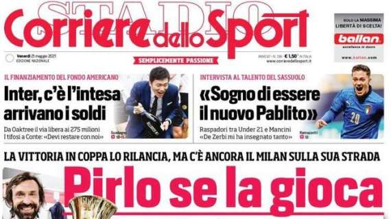 L'apertura del Corriere dello Sport: "Pirlo se la gioca". La Champions per convincere Agnelli