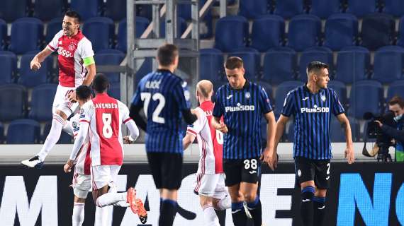 L'Ajax passeggia a Bergamo. Dopo il primo tempo l'Atalanta è sotto 2-0