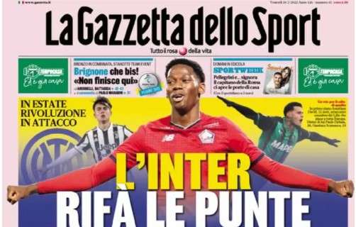 L'apertura de La Gazzetta dello Sport: "L'Inter rifà le punte"