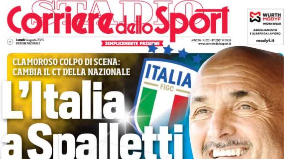 Il Corriere dello Sport apre: "L'Italia a Spalletti", Mancini si è dimesso