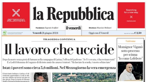 La Repubblica titola: "Il dominio spagnolo manda in tilt gli azzurri" 