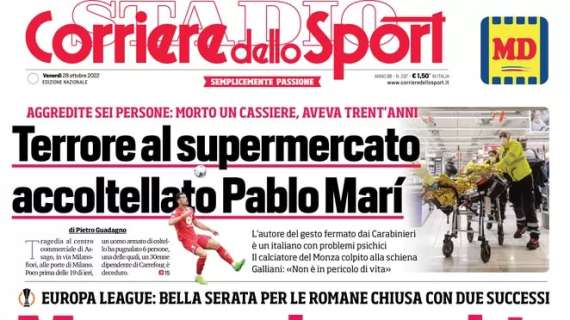 L'apertura del Corriere dello Sport: "Mou con le unghie"