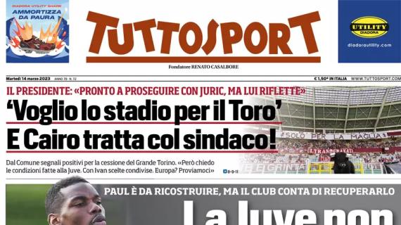 L'apertura di Tuttosport: "La Juve non scarica Pogba". Il club conta di recuperarlo