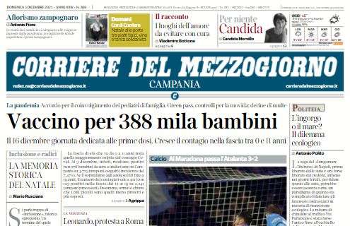 Corriere del Mezzogiorno: "Il Napoli gioca con il cuore, ma non basta. Ora è terzo"