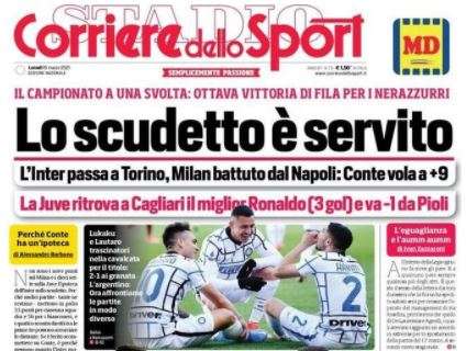 L'apertura del Corriere dello Sport: "Lo scudetto è servito"