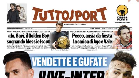 L'apertura di Tuttosport sul derby d'Italia: "Vendette e Gufate. Juve-Inter fa paura"