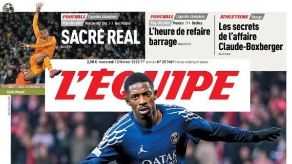 Il PSG travolge il Brest, 3-0 in Champions. L'Equipe in apertura: "Dembelé power"