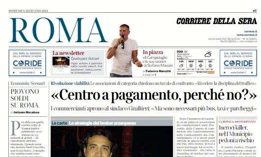 Corriere di Roma in taglio basso: "Lazio, mercato fermo e Sarri irritato"