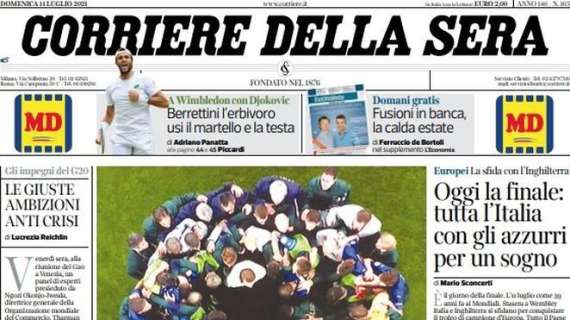 Corriere della Sera: "Oggi la finale. Tutta l'Italia con gli azzurri per un sogno"