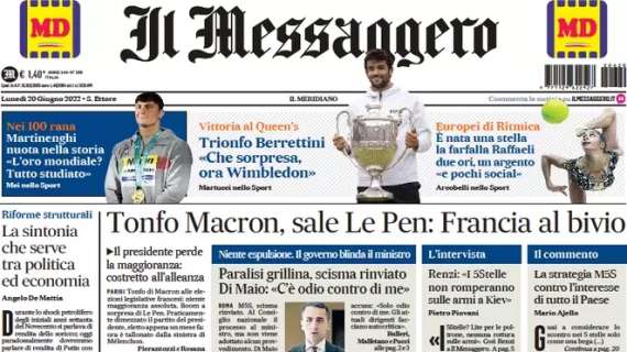 L’apertura de Il Messaggero sull'acquisto biancoceleste: “La Lazio scopre Marcos Antonio”