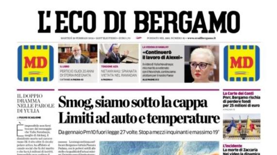 L'Eco di Bergamo: "L'Atalanta accelera e viaggia ad un passo da quarto posto"