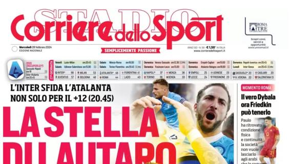 La prima pagina del Corriere dello Sport: "La stella di Lautaro"
