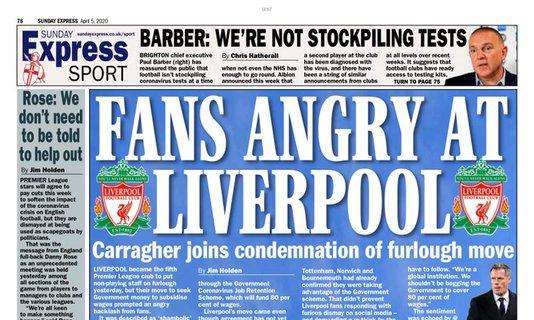 Liverpool, Daily Express dopo la decisione di pagare lo staff: "Tifosi arrabbiati"