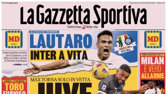 L'apertura della Gazzetta dello Sport sulla vittoria contro il Cagliari: "Juve, su la testa"