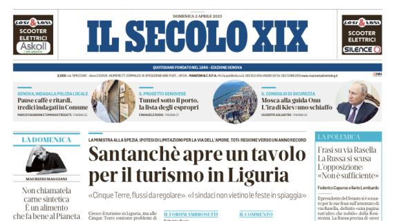 Il Secolo XIX titola: "Il Doria a Roma sogna il colpo. Ci proviamo'"