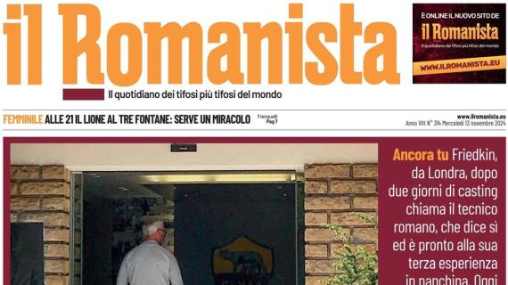 Il Romanista in prima pagina sulla nuova guida tecnica del club: "Ranieri III"