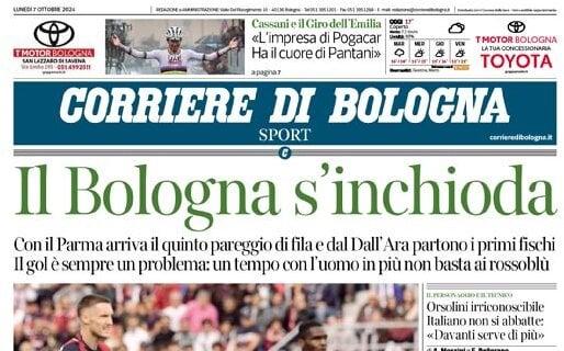 Il Corriere di Bologna apre sui rossoblu: "Fischi al Dall'Ara, solo un pari con il Parma"