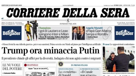 Corriere della Sera: "Un gol di Leao fa felice il Milan: ora il destino nelle proprie mani"