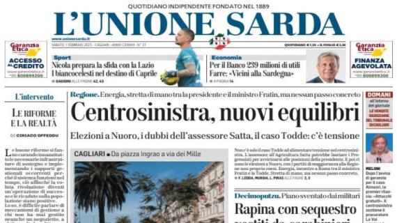 L'Unione Sarda: "Nicola prepara la sfida con la Lazio. I biancocelesti nel destino di Caprile"