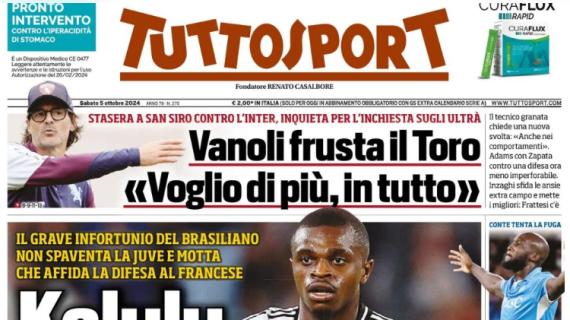 L'apertura di Tuttosport sulla Juventus: "Kalulu, fai tu il Bremer"