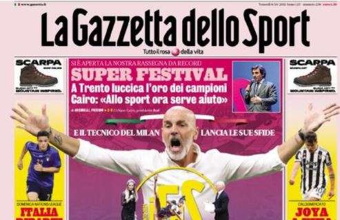 L'apertura de La Gazzetta dello Sport: "Pioli dice scudetto"