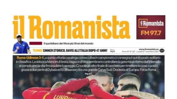 Il Romanista in apertura dopo la vittoria della Roma sull'Udinese: "Quintessenza"