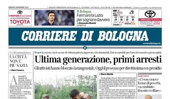 Il Corriere di Bologna apre sui rossoblu: "Fermare la Lazio per sognare davvero"