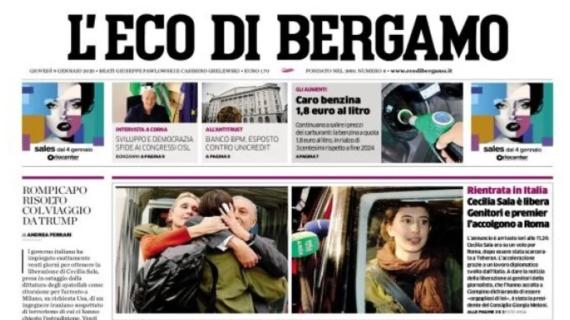 L'Eco di Bergamo apre con le parole di Scalvini: "Nessun obiettivo o limite, come vuole Gasp"