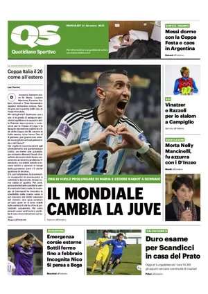 QS: "Il Mondiale cambia la Juve: rinnovo per Di Maria e cessione per Rabiot"